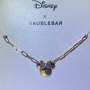 Disney x Baublebar Gold Dainty Minnie Mouse Sparkle Necklace